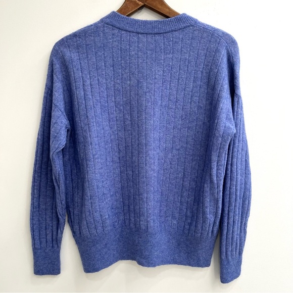 Madewell Heather Sky Blue Bowden Henley Sweater in Coziest Alpaca Yarn Small - Picture 5 of 10